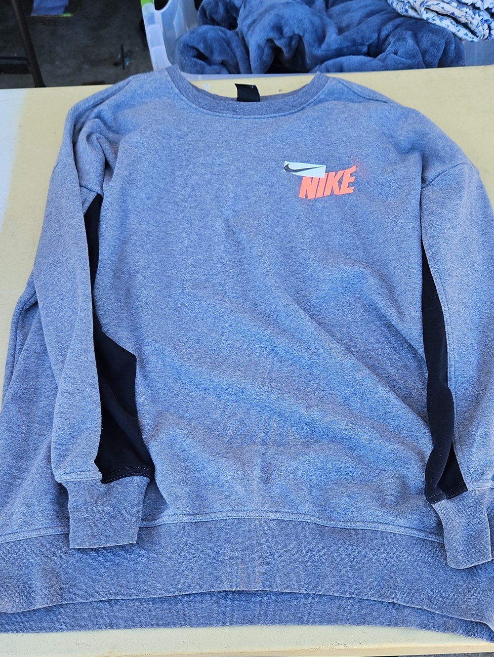 Nike Gray Crewneck Sweatshirt with Coral Logo
